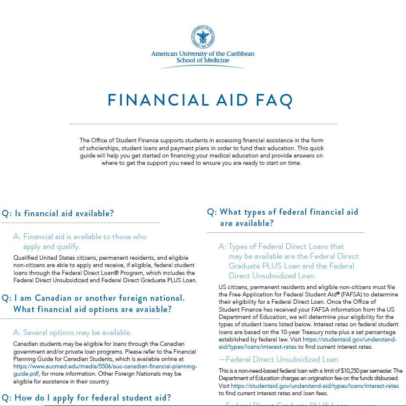 Financial Aid FAQs