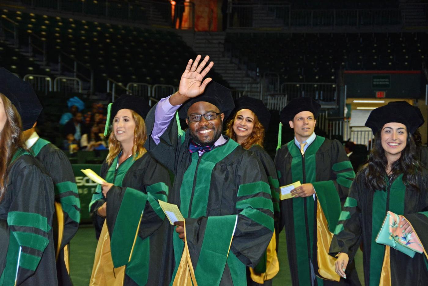 Students at AUC's commencement ceremony 