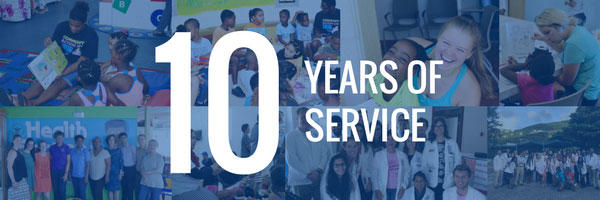 Graphic text of "10 Years of Service"
