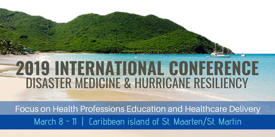 2019 International Conference Disaster Medicine & Hurrican Resiliency flyer 
